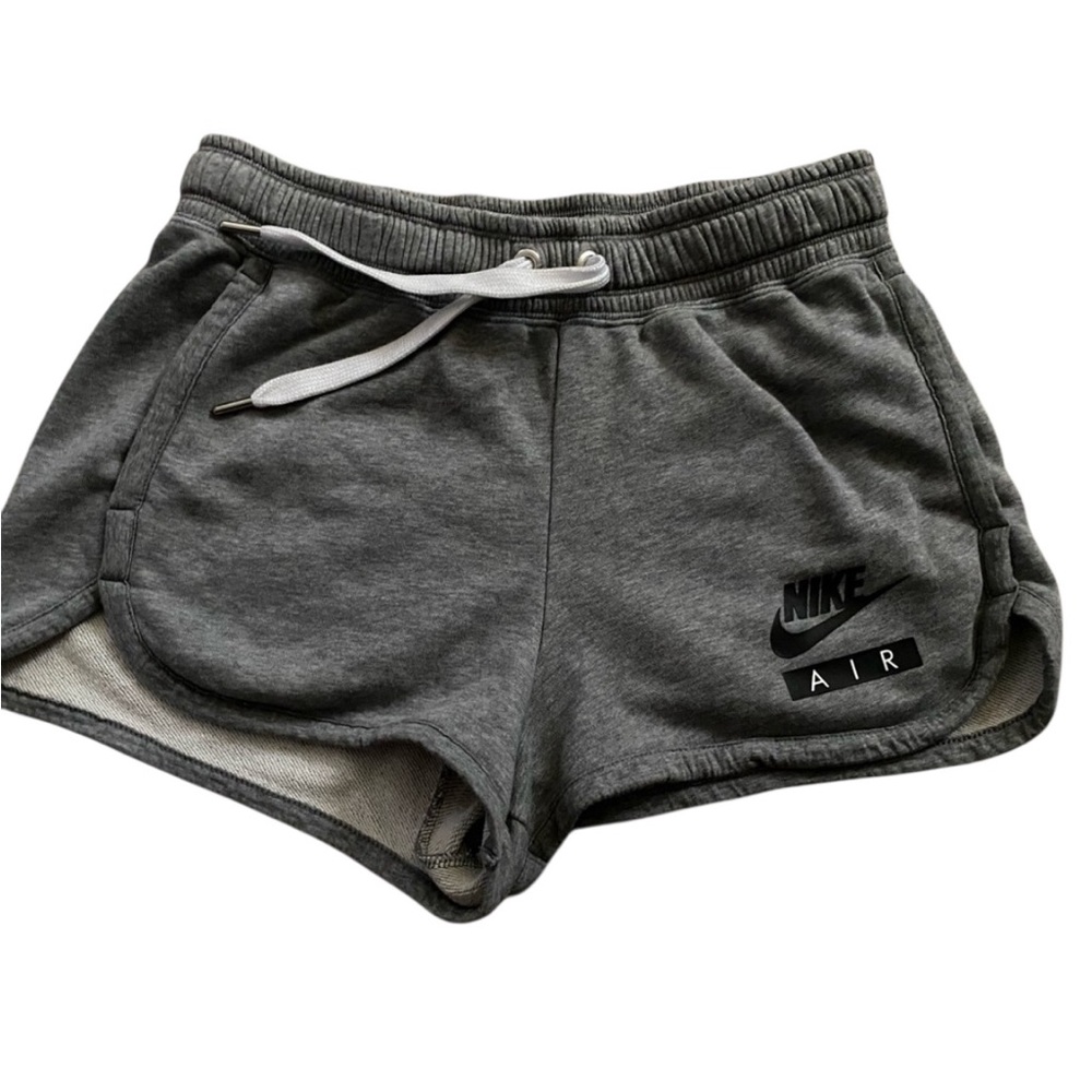 Nike Air Athletic Shorts Womens Large Gray Elastic Drawstring Waist Mid Rise